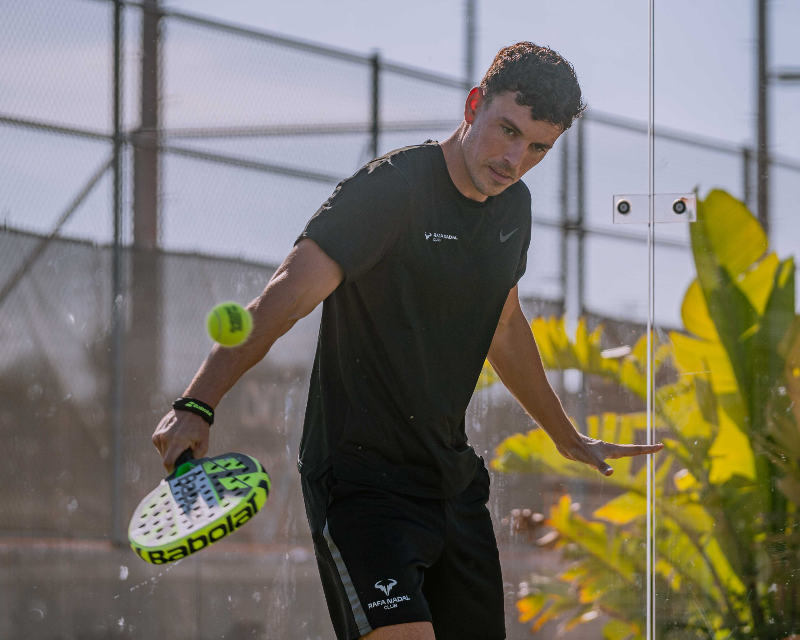 Adult player in a padel match